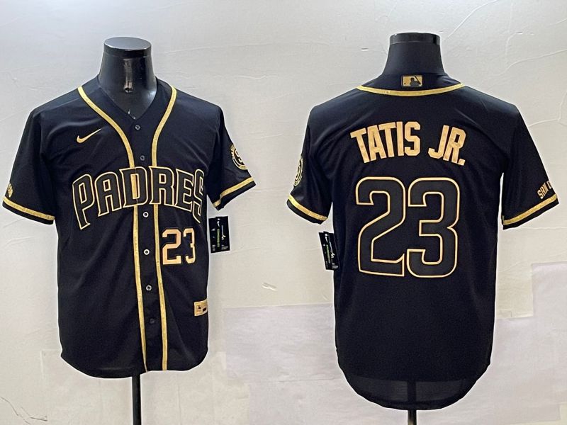 Men San Diego Padres #23 Tatis jr Black Gold Game 2025 Nike MLB Jersey style 4->san diego padres->MLB Jersey